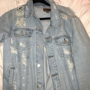 Oversized Distressed Denim Jacket
